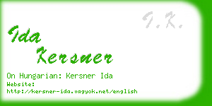 ida kersner business card
